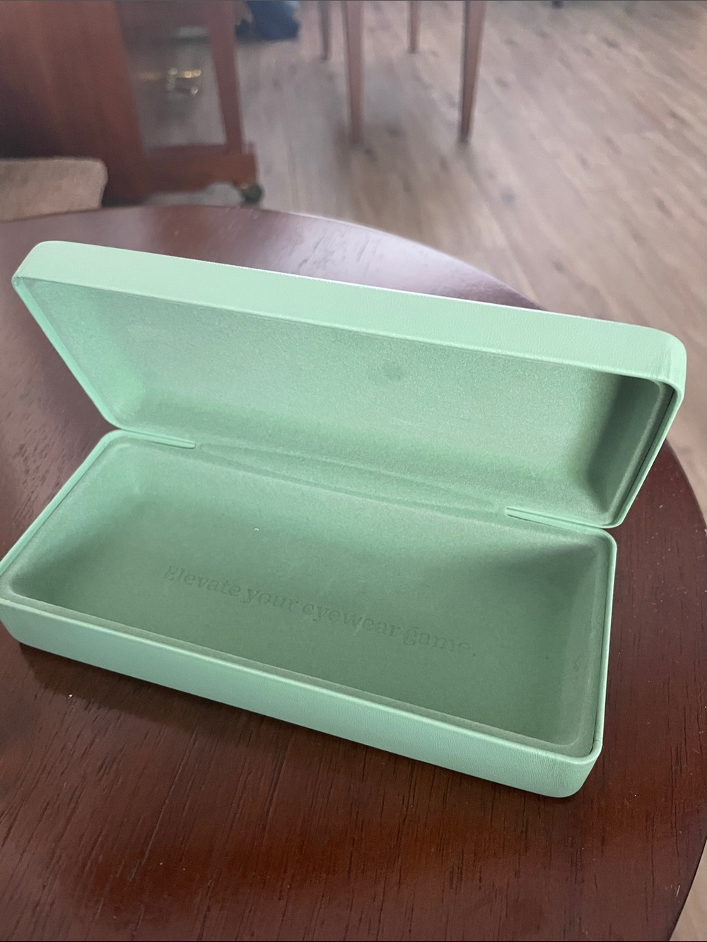 PAIR The Essential eye glasses clamshell rectangle case mint green